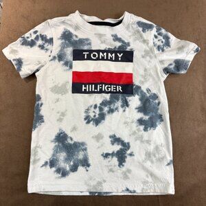 Tommy Hilfiger Boys Size 6 White Tie Dye Logo T-Shirt (SKU: 147B)